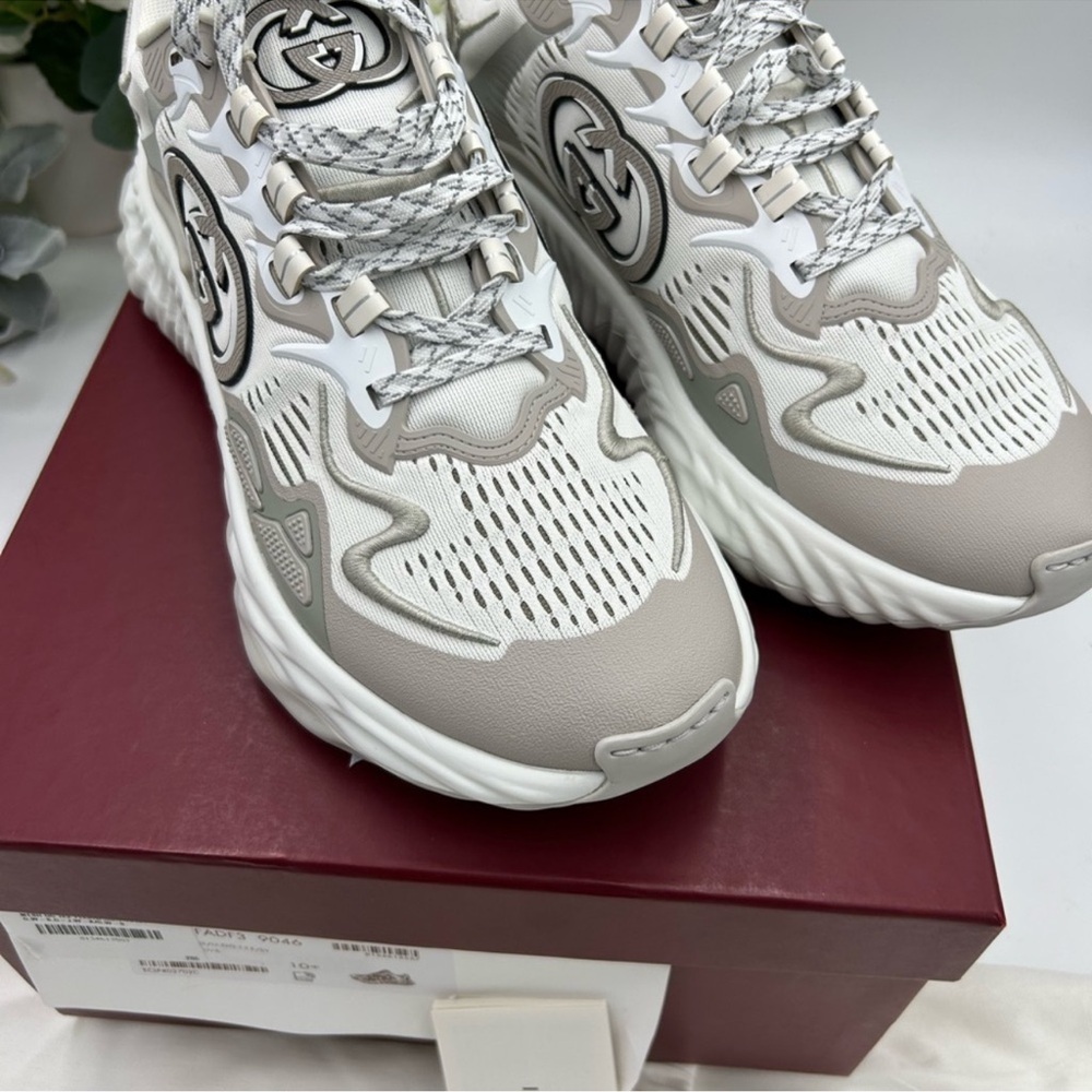 Men’s Gucci ripple sneakers interlocking G logo size 10.5 made in Italy NWT - Picture 2 of 11